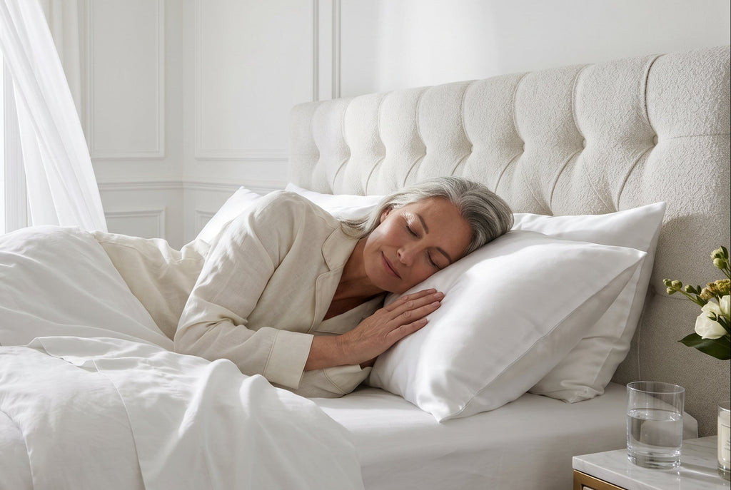 Pure mulberry silk pillowcase in white