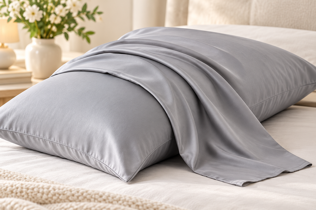 Breathable bamboo pillowcase in grey