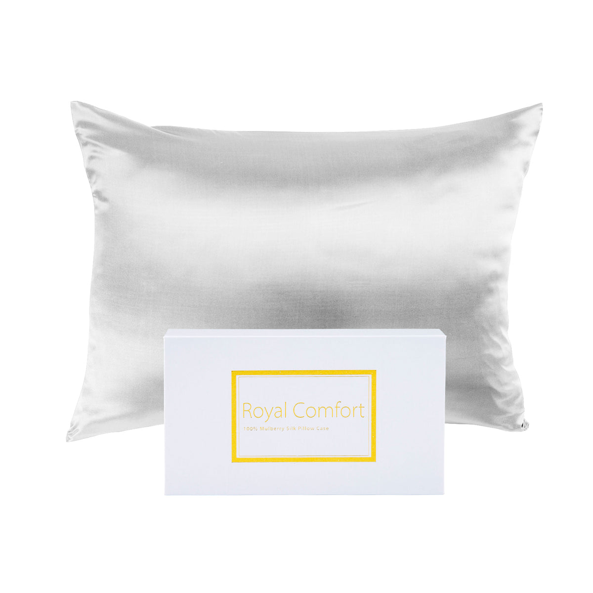 Royal Comfort pure mulberry silk pillowcase in silver