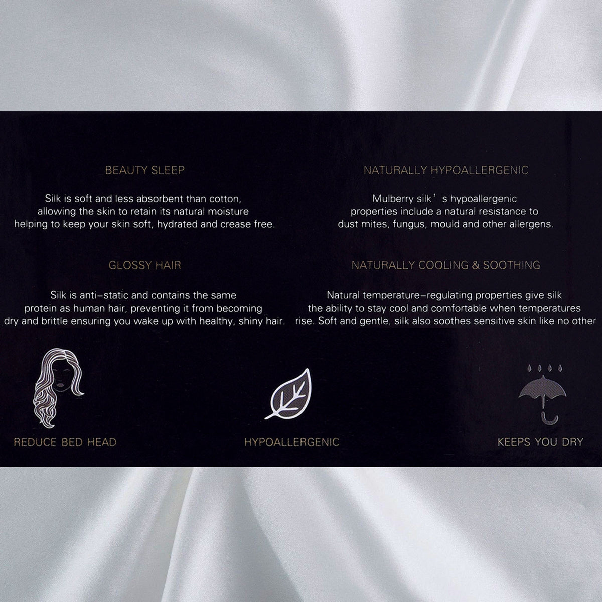 Royal Comfort pure mulberry silk pillowcase in silver