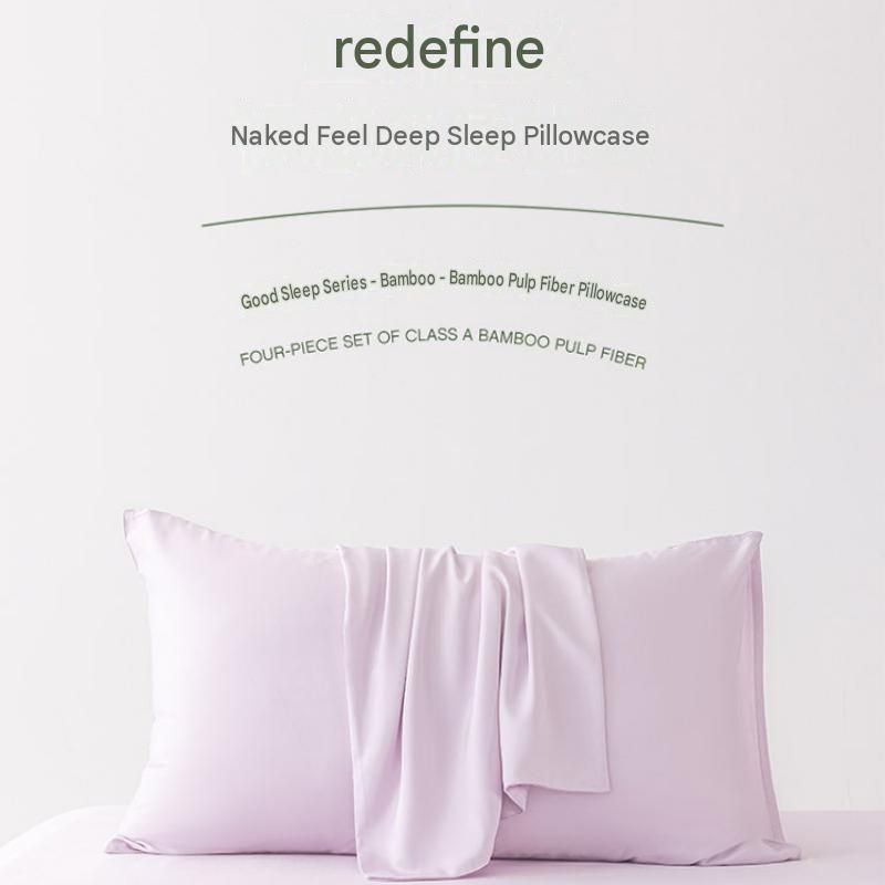 Breathable bamboo pillowcase in latte